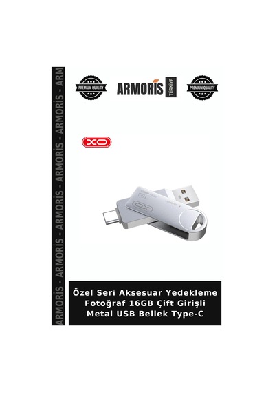 Özel Seri Aksesuar Yedekleme Fotoğraf 16gb Çift Girişli Metal Usb Bellek Type-c