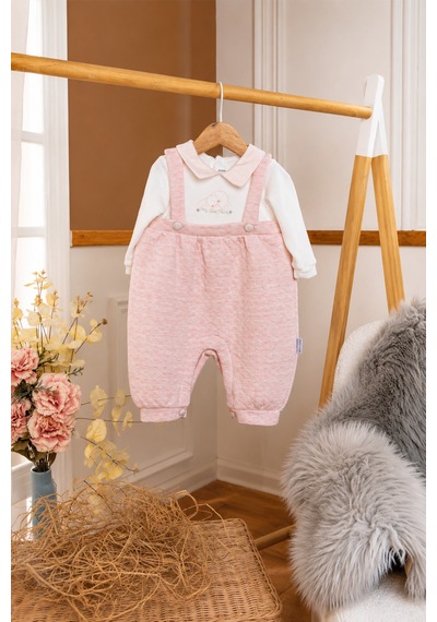 Babyhola Kız Bebek Salopet Görünümlü Tulum 13999 Pembe