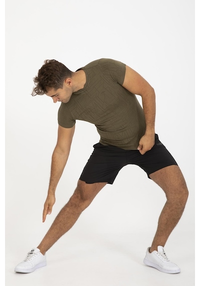 Maraton Active Slimfit Erkek Bisiklet Yaka Kısa Kol Koşu Haki T-Shirt 821075-Haki