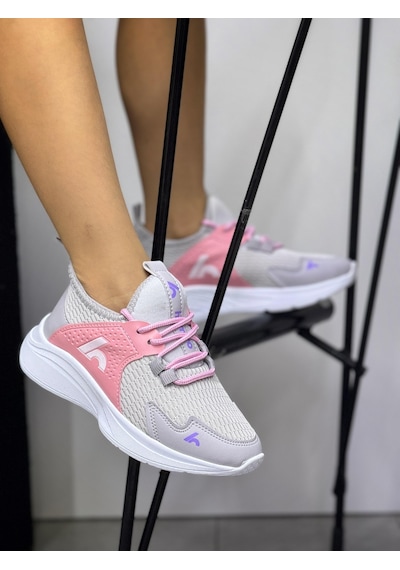 Bağcıklı Unisex Çocuk Spor Ayakkabısı-buz-şeker Pembe-323 Çok Renkli