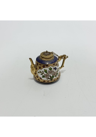 Antika Cloisonne Minyatür Kutu 4,4x3,7cm 156