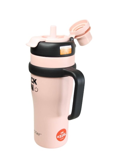 Shotay St-8919 Çift Kullanım Pipetli/rahat İçim Pembe 1000ml Çelik Termos Diğer