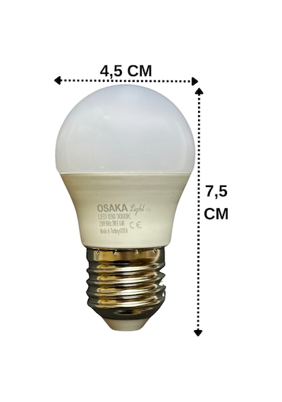 4 Adet Osaka 7w 50w Sarı Işık E27 Duylu Kalın Duy Led Mini Ampul
