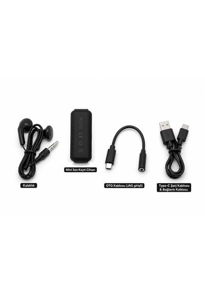 32GB Ultra Mini Ses Kayıt Cihazı 5 Gün Kayıt Kesintisiz Ve Ses Sensörlü