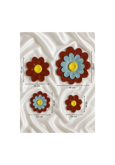 Çiçek Polyester Çiçek 4 Lü Set Kiremit
