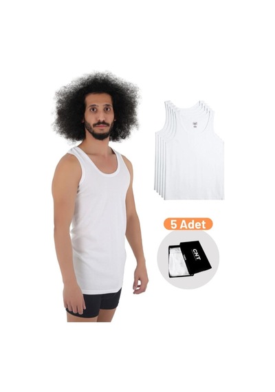 Cnt Erkek Atlet Pamuklu Basic 5'li Premium Paket Beyaz Beyaz