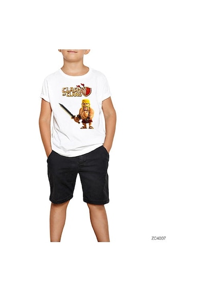 Zepplin Giyim Clash Of Clans Barbar Beyaz Çocuk Tişört
