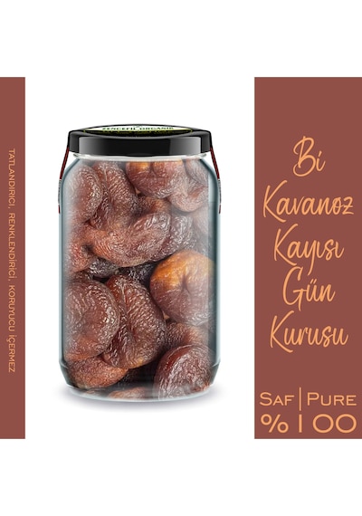 Gün Kurusu Kayısı Kurusu Bi Kavanoz 660 Cc. Cam Kavanozda 1. Kalite Katkısız Yeni Mahsül Kuru Kayısı 480 G