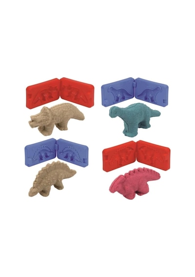 3d Kalıplı Dinazor Kinetik Kum Set- Kum Havuzu 1000 Gr Kum 4 Adet Kalıp Set