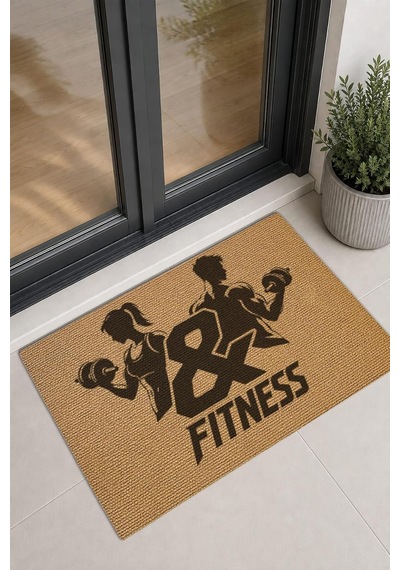 Kapı Önü Halı Paspas Fitness Yazılı Sporcu Kadın Erkek Desenli Diğer