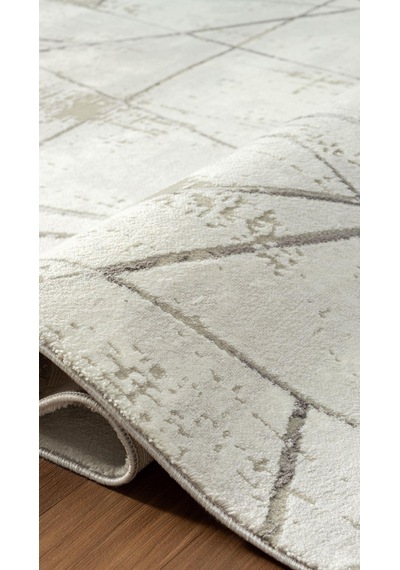 By Özer Halı Gri Renk Geometrik Şekilli Modern Stil Karmen Halı Tokyo 01703a Salon Halısı Çok Renkli