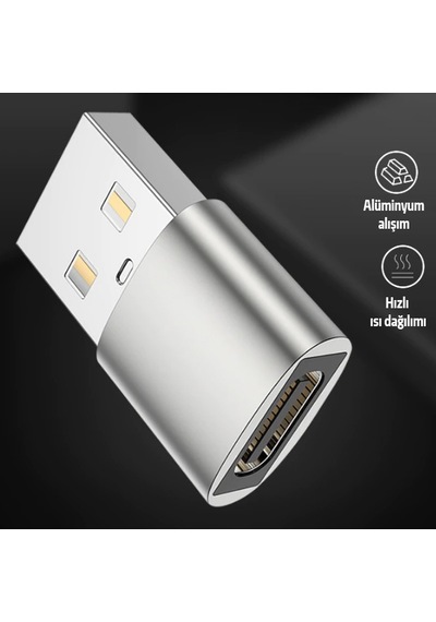 Ally USB to Type-C Dişi Çevirici Adaptör Gümüş
