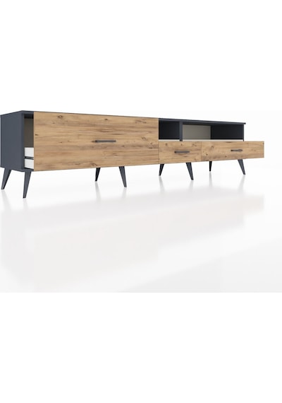 Hyperion Tv Ünitesi 2 Raflı 3 Çekmeceli 220x44x51 Antrasit-aytaşı/çam Aytası/atlas Çam - Antrasıt Hyperion Tv Ünitesi 2 Raflı 3 Çekmeceli 220x44x51 Antrasit-aytaşı/çam Aytası/atlas Çam - Antrasıt