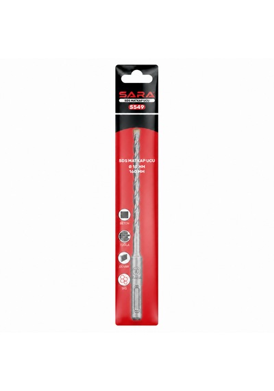 Sara S-549 Sds Plus Matkap Ucu 10 X 160 Mm, 2 Kesicili, Tungsten Karbür Uçlu