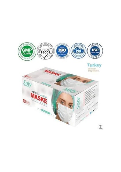 400 Adet Üç Katlı Lastikli Burun Telli Maske