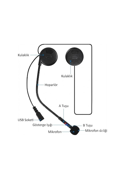 Universal Motosiklet Kaskı İçin Bluetooth Kulaklık Eller Serbest