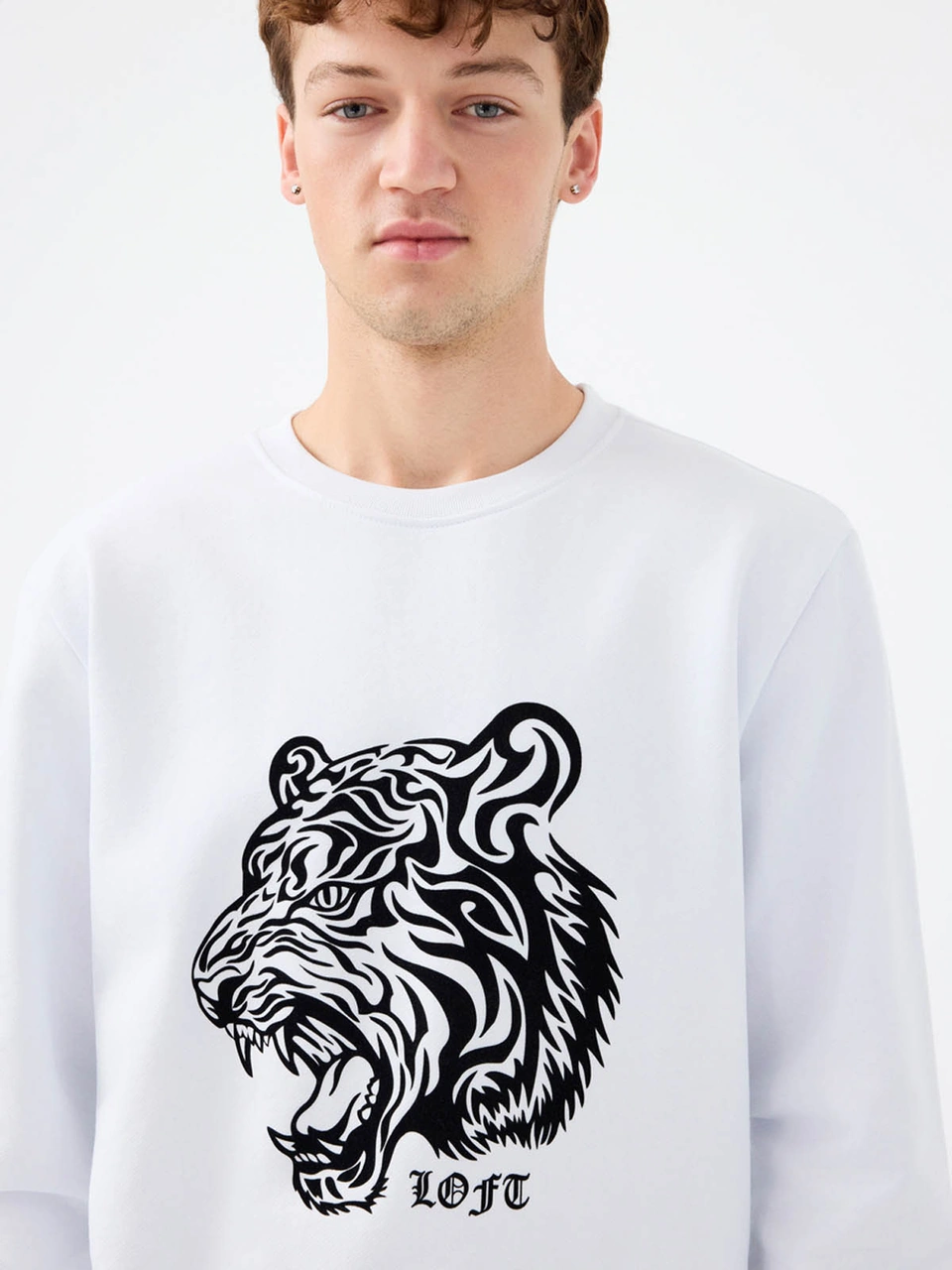 Loft Regular Fit Beyaz Erkek Sweatshirt Lf2041394 Beyaz