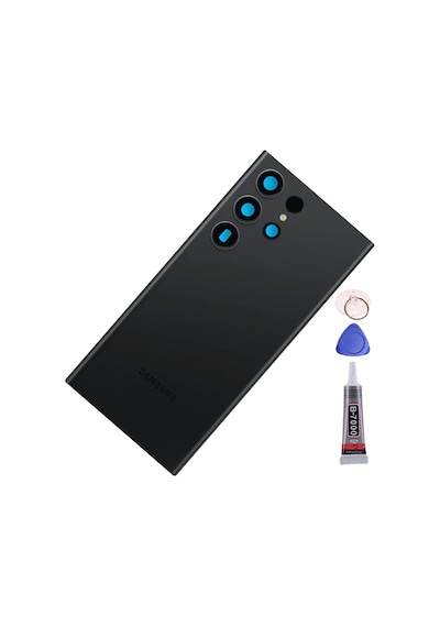 Samsung S23 Ultra Siyah Uyumlu Arka Kapak Batarya Kapağı Pil Kapağı Yapışkan Ve Sökme Aparatıyla Beraber Full Set Siyah