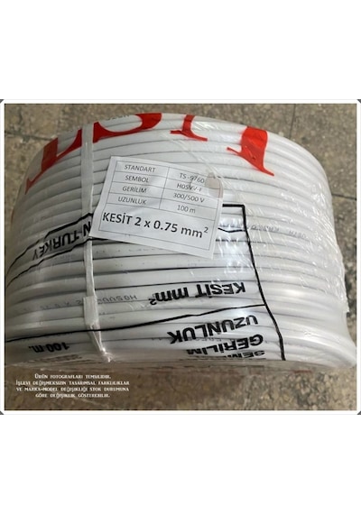 2 X 0,75 Mm Cca 2 Kanal Beyaz Ttr Kablo