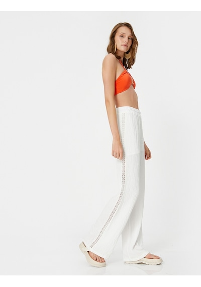 Koton Şahika Ercümen X Koton - Kroşe Detaylı Bol Paça Pantolon Beyaz 3sak40094ek 3SAK40094EK000 Beyaz Koton Şahika Ercümen X Koton - Kroşe Detaylı Bol Paça Pantolon Beyaz 3sak40094ek 3SAK40094EK000 Beyaz