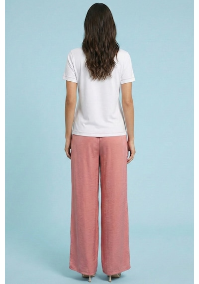 Casual Pembe Penye T-shirt Pembe