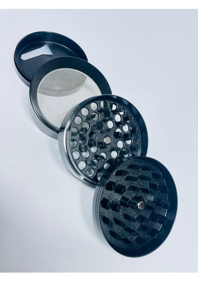 Tobaccoturk724 Optik İlizyon Desenli Metal 4 Parça Grinder Tütün Öğütücü 63 MM