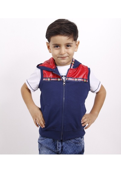 Toontoy Kids Toontoy Erkek Gülen Yüz Kapüşonlu Hırka Lacivert