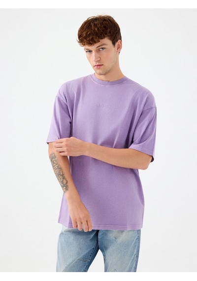 Oversize Fit Erkek Tshirt K.kol Light Purple