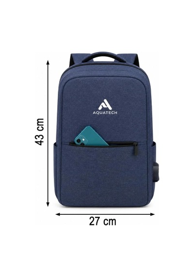 Generic Lacivert Laptop Sırt Çantası, Bilgisayar Korumalı İç Bölmeli Notebook Çantası, Organizer Cepli Ve Usb Şarj Portlu