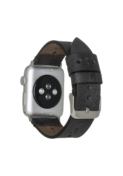 Apple Watch Uyumlu Deri Kordon 42-44-45mm Delikli Siyah Diğer