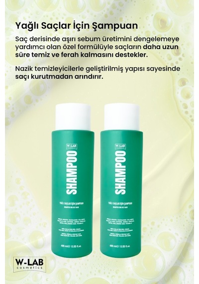 W-Lab Cosmetics Yağlı Saçlar İçin Şampuan 400 Ml