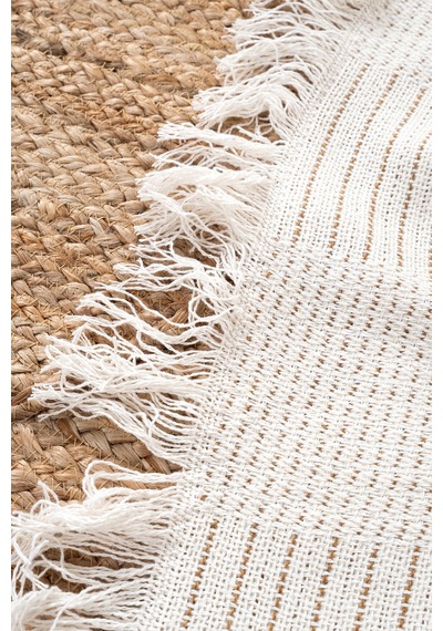 Rustıc Krem -terra Kahve Koltuk Örtüsü 170x220cm 5161a Krem Kahve