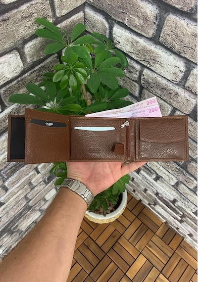Guard Taba Hakiki Deri Bozuk Para Bölmeli Yatay Model Klasik Erkek Cüzdanı - Grd250920wt208 Diğer