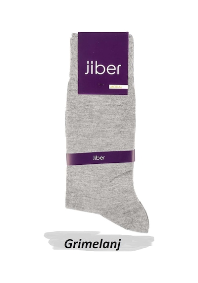 Jiber Erkek Modal Likralı Uzun Çorap 5100 - 6 Adet Gri Melanj