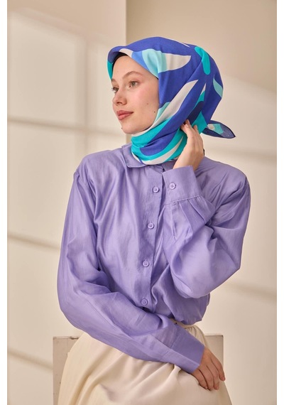 Silk Home Aura Eşarp 140001-13 Lacivert, Mavi, Lila, Beyaz