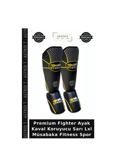 Premium Fighter Ayak Kaval Koruyucu Sarı Lxl Müsabaka Fitness Spor