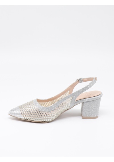 Nesilshoes Nesil Shoes Özma 4045 Gümüş Topuklu A. Açık Kadın Ayakkabı GÜMÜŞ