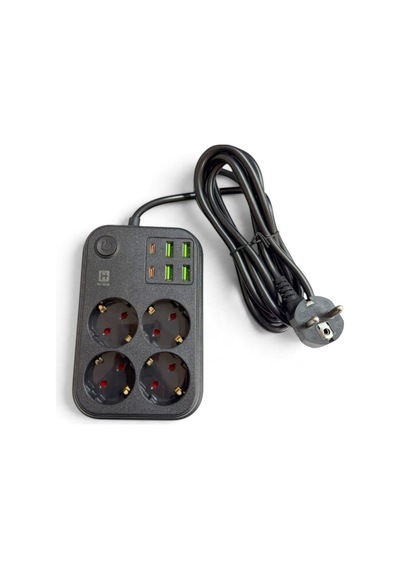 Hi-link 4 Soketli 2xtype-c +4xusb Girişli 3 Metre Kablolu Akım Korumalı Priz 1 - 3 M
