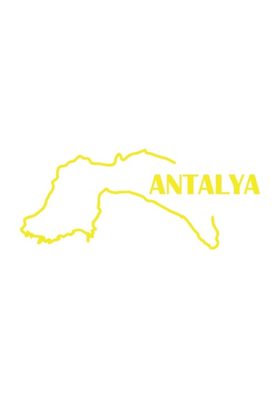 Antalya Harita Araba Sticker 17x17 Cm Sarı