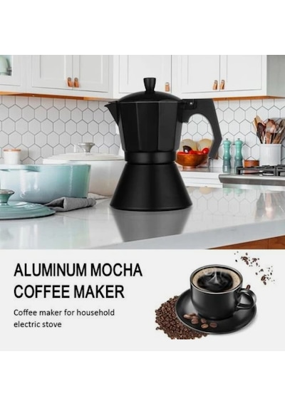 Ocak Üstü Espresso Ve Kahve Makinesi - Moka Pot - 6kişilik 300 Ml