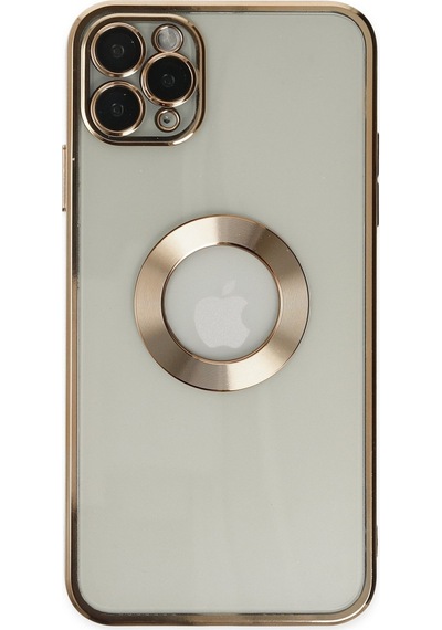 Apple Uyumlu  iPhone 11 Pro Yanları Renkli Lens Korumalı Logo Gösteren Şeffaf Luxury Kılıf - Açık Mavi