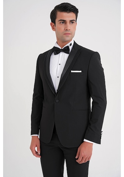 Efor Black 084 Takım Slim Siyah Siyah