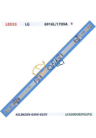 Lg Lc420due Fg P2, 42lb620v, 6916l-1710a, 6916l-1956a, 6916l-1957a, 42lb585v-620v Tv Led Çubuk B 1 Adet