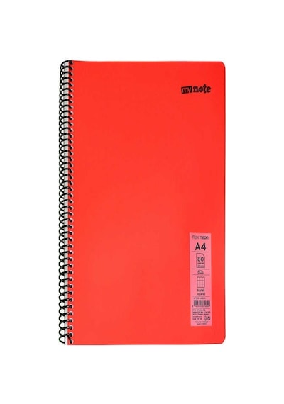 Defter Spiralli Telli Pp Kapak A4 Mynote 5 Adet Farklı Renkler 80 Sayfa Çizgili Defter 5 Farklı Çok Renkli