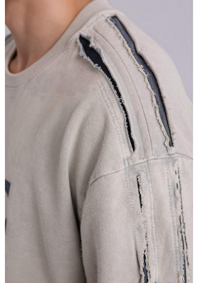 Defacto Boxy Fıt Bisiklet Yaka Sweatshirt H6268ax26spgr368 Gri-gr368