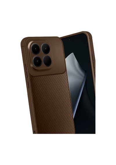 Uryport Xiaomi Mi 15t Auto Focus Karbon Kapak - Kahverengi