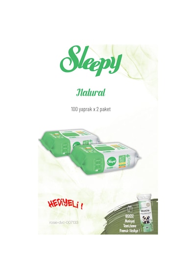 Sleepy Natural Kişisel Bakım Havlusu 100'lü ve Rosie Tekli 2'li