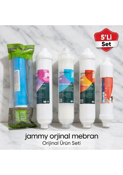 Jammy Filter 5'li Su Arıtma Filtre Seti Mebranlı Premium Kalite Jammy Membran