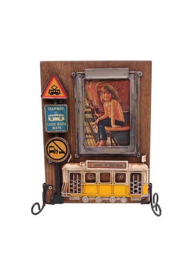 Dekoratif Metal Çerçeve Tramvay Dekorlu Vintage Hediyelik Arbltgsftn8ıxjzd234