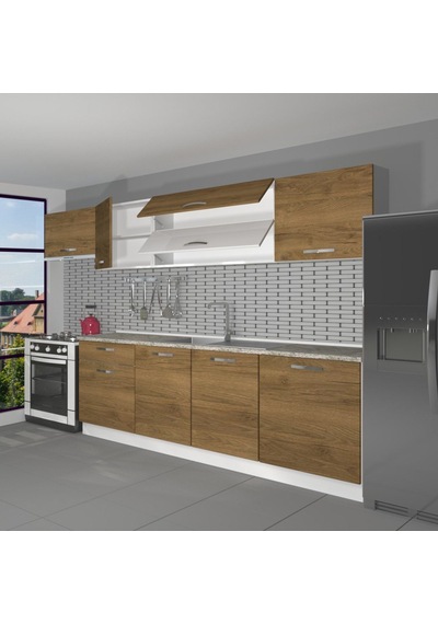 Decoraktiv Ekol 280 Mdf Hazır Mutfak Dolabı - Tezgah Dahil - Naturel Pera Meşe